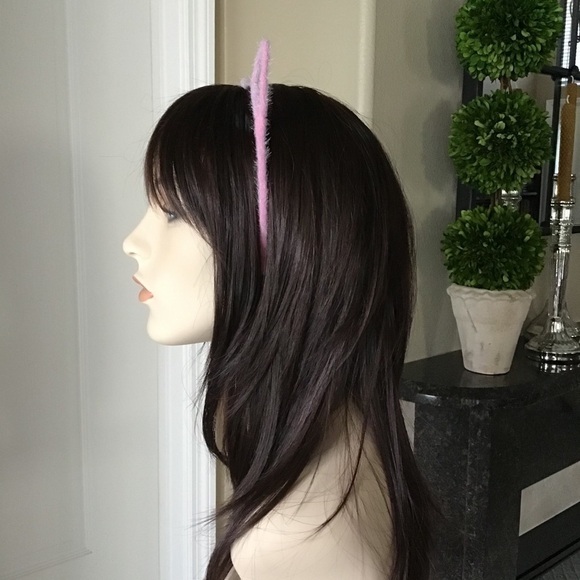 Cat Ears Hair Headband Pink Fuzzy Kitten Halloween Party Costume Crafts Girl NEW - Picture 9 of 13